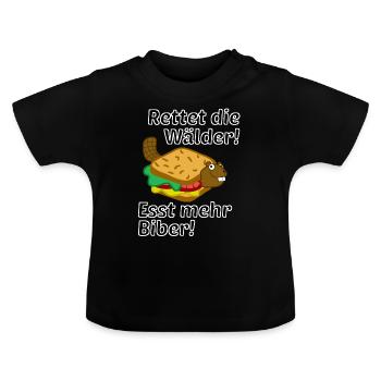 Sauvez les forêts ! Plus de castors ! - T-shirt bio col rond Bébé - noir - Devant