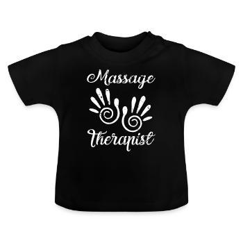 Massage Therapie - Baby Bio-T-Shirt mit Rundhals - Schwarz - Vorne