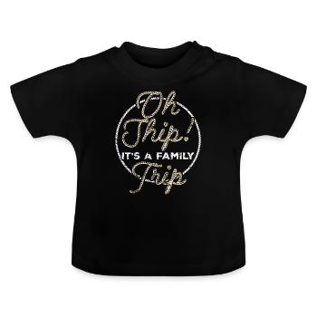 Schifffahrt Segeln Boot Familie Ausflug - Baby Bio-T-Shirt mit Rundhals - Schwarz - Vorne