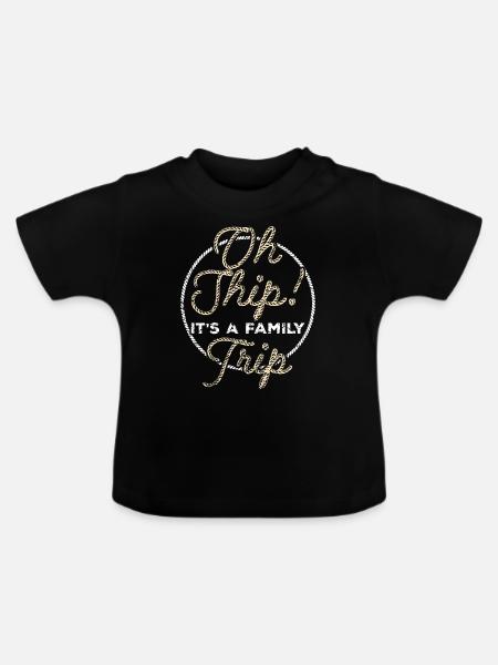 Schifffahrt Segeln Boot Familie Ausflug - Baby Bio-T-Shirt mit Rundhals - Schwarz