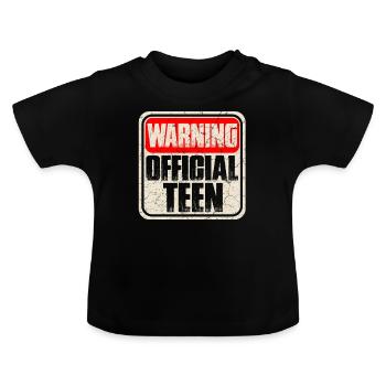 Teen Teeny Teens Teen Puberty - Baby Organic T-Shirt with Round Neck - black - Front