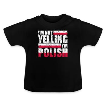 Polen Polish Poland Polin Heimatland Vaterland - Baby Bio-T-Shirt mit Rundhals - Schwarz - Vorne