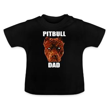 Pit bull father - Baby Organic T-Shirt with Round Neck - black - Front