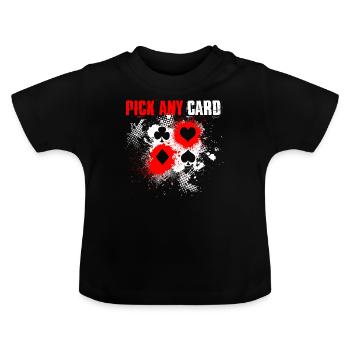Draw a card of card magic - Baby Organic T-Shirt with Round Neck - black - Front