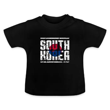 Corée du Sud Corée du Sud Armoiries d'Asie - T-shirt bio col rond Bébé - noir - Devant