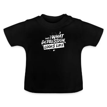 Dépression patient psychiatrique - T-shirt bio col rond Bébé - noir - Devant