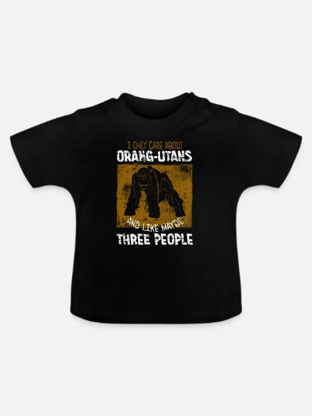 Orang Utan - Baby Bio-T-Shirt mit Rundhals - Schwarz