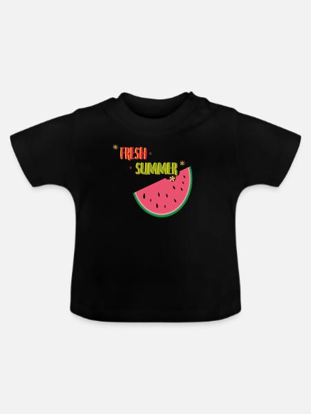 Fresh Summer - Baby Bio-T-Shirt mit Rundhals - Schwarz