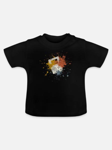Gaming retro - Baby Bio-T-Shirt mit Rundhals - Schwarz