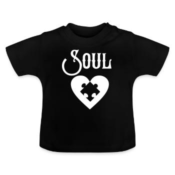 Look partenaire de Soul Mate Puzzle - T-shirt bio col rond Bébé - noir - Devant