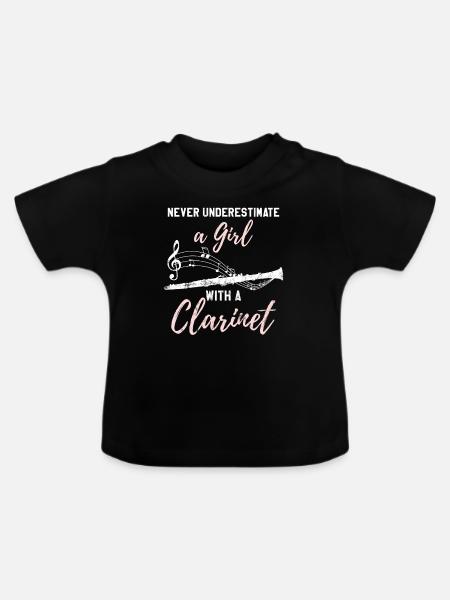Clarinette idée cadeau femme clarinette - T-shirt bio col rond Bébé - noir