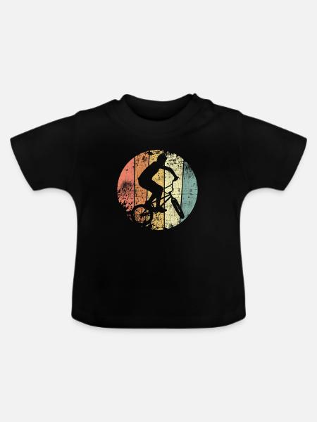 BMX retro - Baby Bio-T-Shirt mit Rundhals - Schwarz