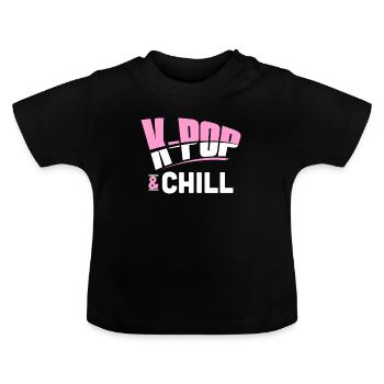 K-Pop - Baby Organic T-Shirt with Round Neck - black - Front