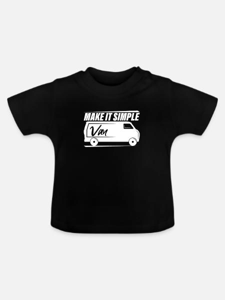 Camper Van - Baby Bio-T-Shirt mit Rundhals - Schwarz