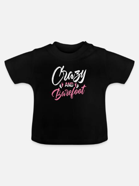 Barfuß - Baby Bio-T-Shirt mit Rundhals - Schwarz