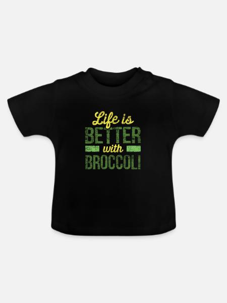 Brokkoli - Baby Bio-T-Shirt mit Rundhals - Schwarz
