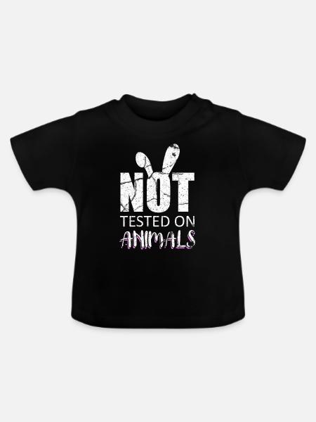 Tierversuche - Baby Bio-T-Shirt mit Rundhals - Schwarz