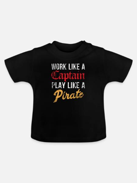 Pirat - Baby Bio-T-Shirt mit Rundhals - Schwarz