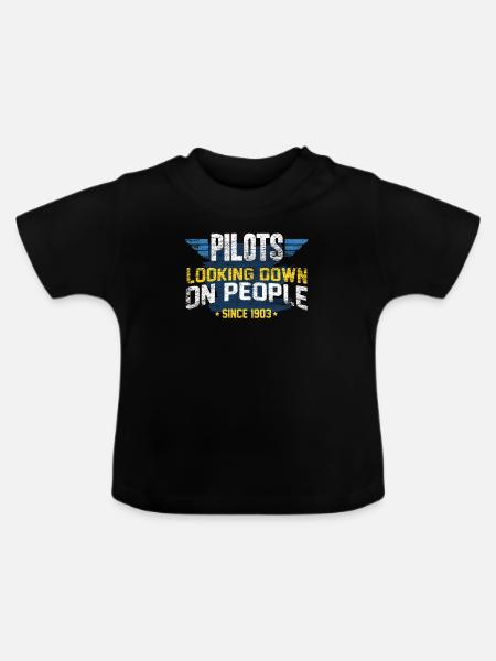 Pilot - Baby Bio-T-Shirt mit Rundhals - Schwarz