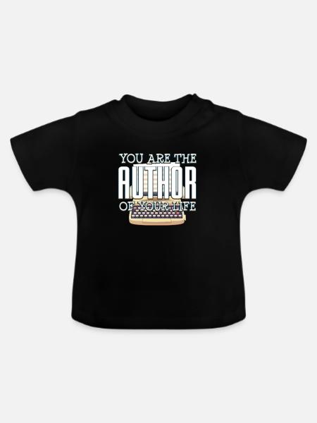 Autor - Baby Bio-T-Shirt mit Rundhals - Schwarz