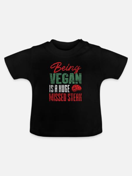 Grillen Steak - Baby Bio-T-Shirt mit Rundhals - Schwarz