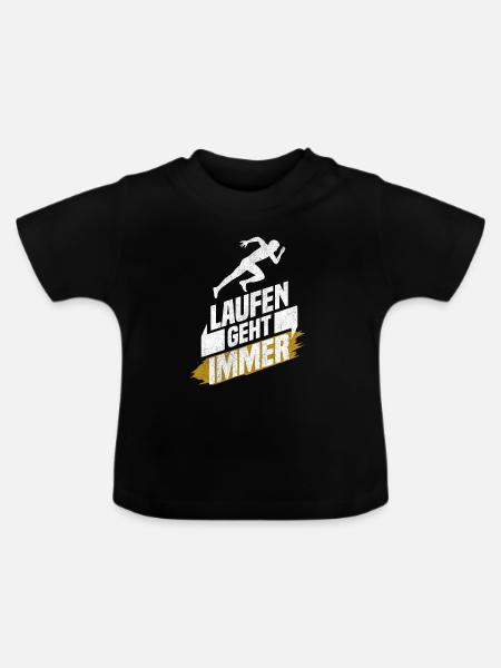 Marathonläufer Marathonlauf Marathon Läufer - Baby Bio-T-Shirt mit Rundhals - Schwarz