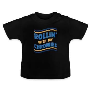 down syndrom - Baby Organic T-Shirt with Round Neck - black - Front