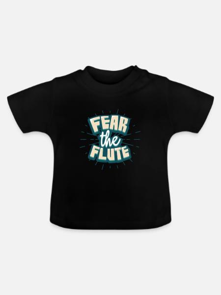 Flöte - Baby Bio-T-Shirt mit Rundhals - Schwarz