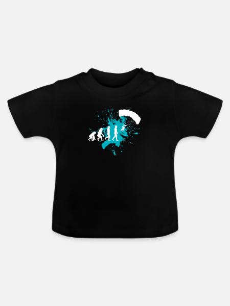 Paragliding Gleitschirm - Baby Bio-T-Shirt mit Rundhals - Schwarz