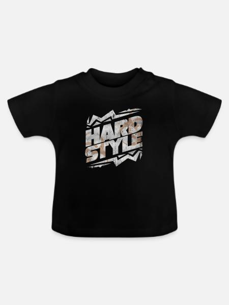 Hardstyle Techno - Baby Bio-T-Shirt mit Rundhals - Schwarz