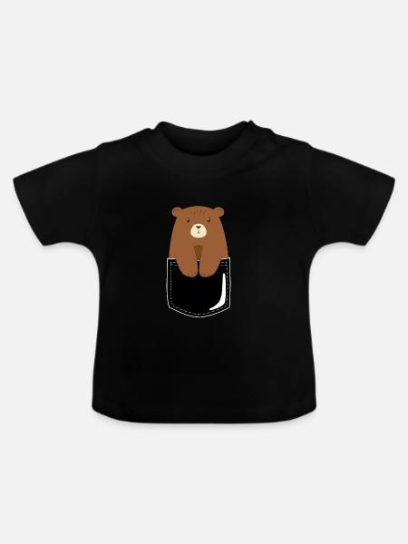 Der Bear zum mitnehmen. - Baby Bio-T-Shirt mit Rundhals - Schwarz