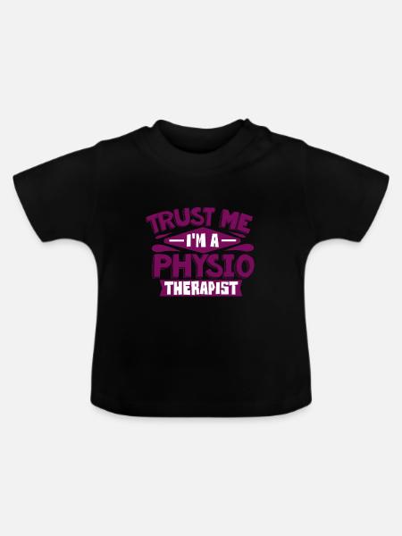 Physiotherapeut - Baby Bio-T-Shirt mit Rundhals - Schwarz