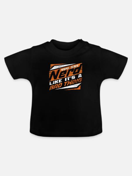 Nerd - Baby Bio-T-Shirt mit Rundhals - Schwarz