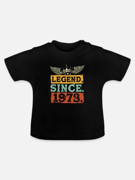 Legend Since 1973 - Baby Bio-T-Shirt mit Rundhals - Schwarz