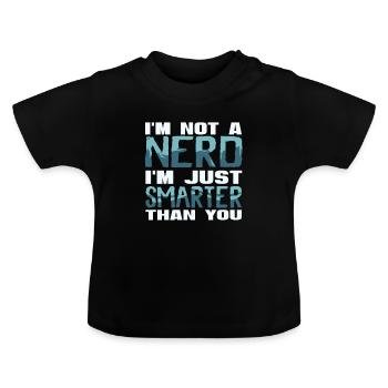 Nerd - Baby Organic T-Shirt with Round Neck - black - Front