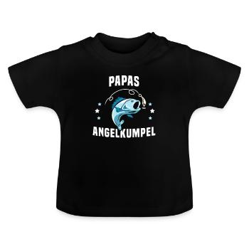 Angeln Nachwuchs Angler Design für einen Angler - Baby Bio-T-Shirt mit Rundhals - Schwarz - Vorne