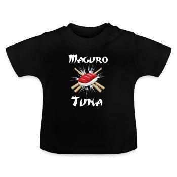 Maguro Tuna Thunfisch I Japanisch Reis Algen Japan - Baby Bio-T-Shirt mit Rundhals - Schwarz - Vorne