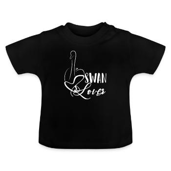 Swan - Baby Organic T-Shirt with Round Neck - black - Front