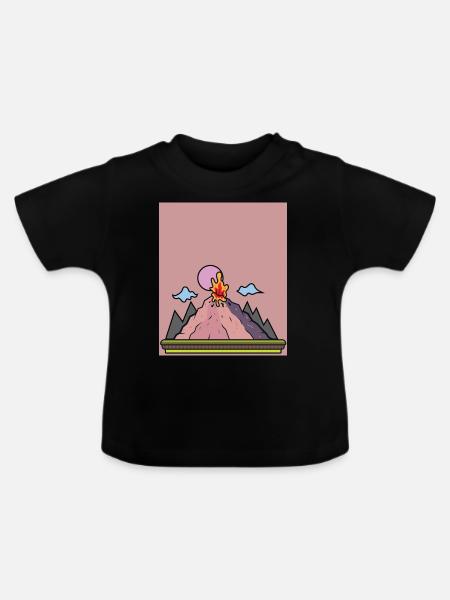 Vulkanausbruch Supervulkan Eruption Lava - Baby Bio-T-Shirt mit Rundhals - Schwarz