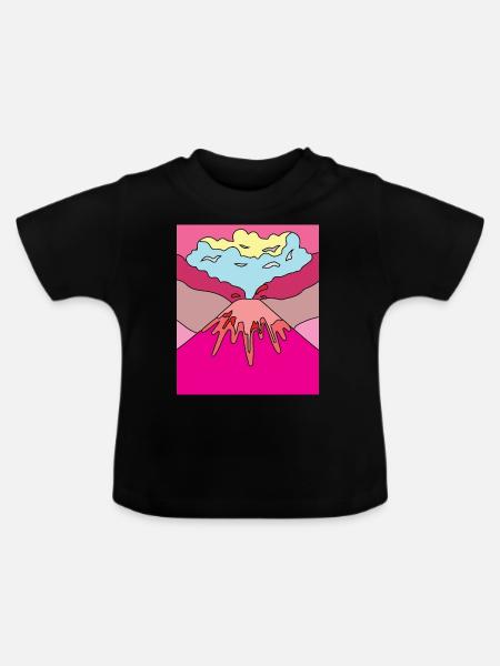 Vulkanausbruch Supervulkan Eruption Lava - Baby Bio-T-Shirt mit Rundhals - Schwarz