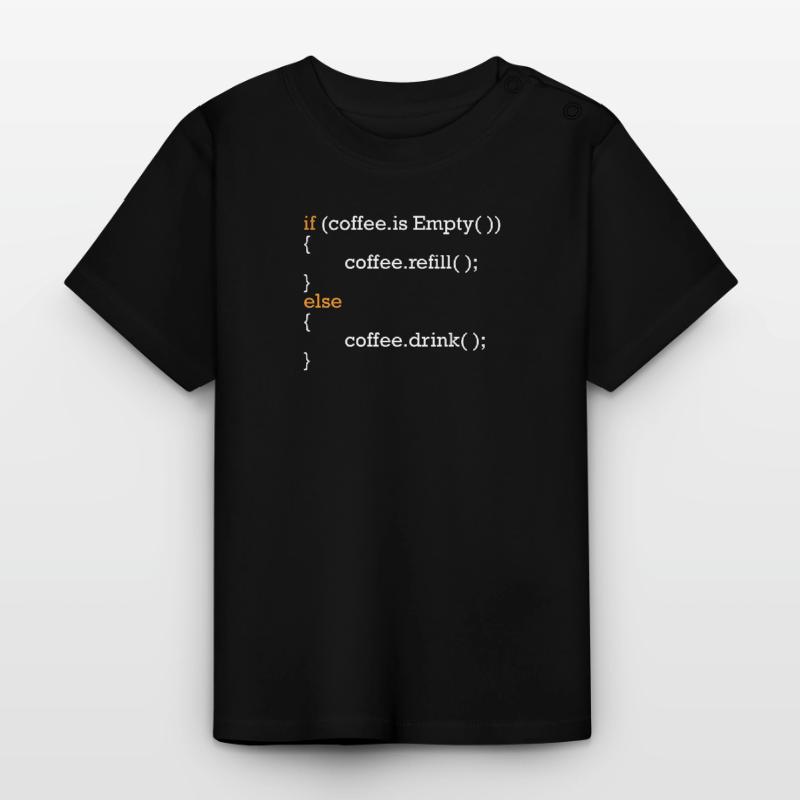 Programmeurs café blague code programme blague T-shirt bio col rond Bébé