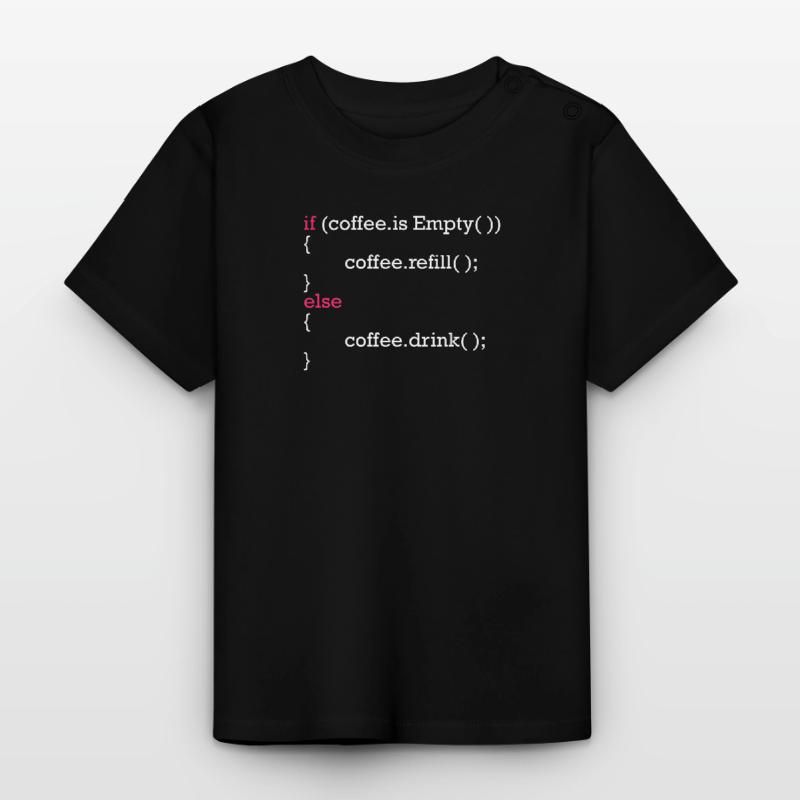 Programmcode Kaffee nachfüllen IT Entwickler Baby Bio-T-Shirt mit Rundhals