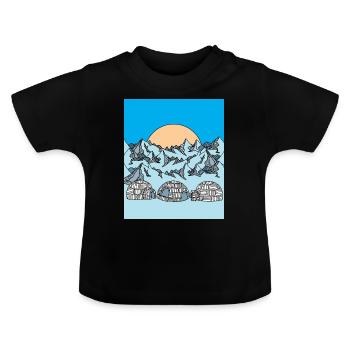 Igloo neige et glaces - T-shirt bio col rond Bébé - noir - Devant