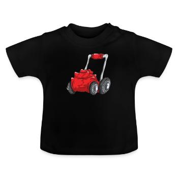 Rasenmäher - Baby Bio-T-Shirt mit Rundhals - Schwarz - Vorne