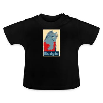 Perruche budgie image - T-shirt bio col rond Bébé - noir - Devant