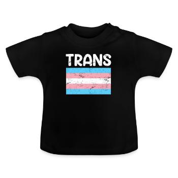 Transgenre Drapeau LGBT Transsexuel - T-shirt bio col rond Bébé - noir - Devant