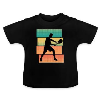 Tennis tennis de tennis cadeau tennis de tennis tournoi de tennis - T-shirt bio col rond Bébé - noir - Devant