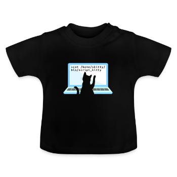 Katze als Programmierer Coder Katzenbesitzer - Baby Bio-T-Shirt mit Rundhals - Schwarz - Vorne