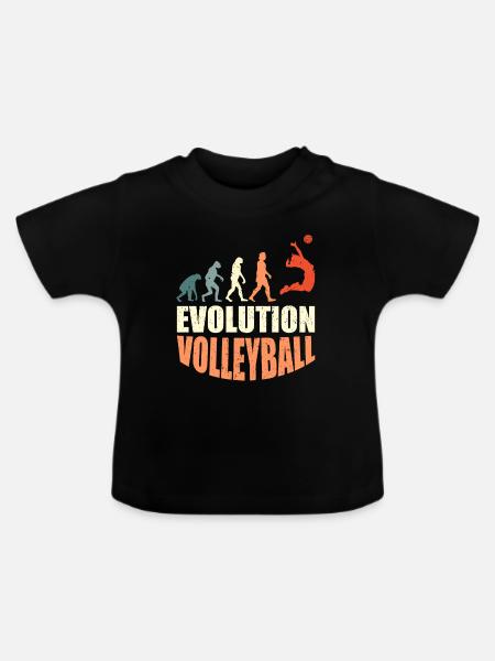 Volleyballer Evolution Volleyball - Baby Bio-T-Shirt mit Rundhals - Schwarz