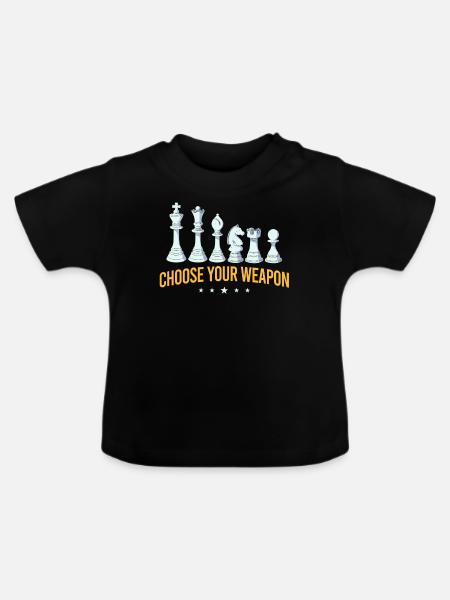 Schach, Schachspieler, Schachliebhaber - Baby Bio-T-Shirt mit Rundhals - Schwarz